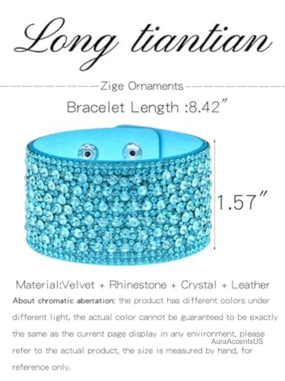 Black Rhinestone Leather Cuff Bracelet Statement Jewelry Women